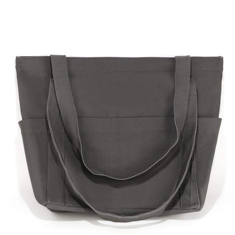 Augbunny XL Heavy Duty Canvas Grocery Bag Multi Purpose Tote Outer Pockets - Image 1